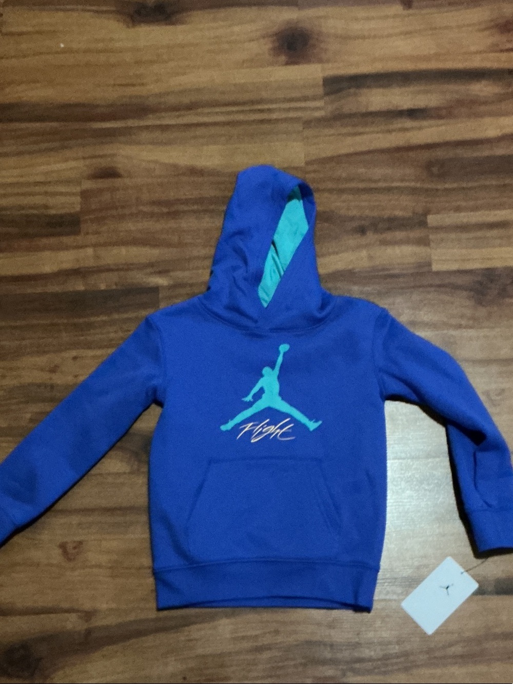Jordan Royal Blue Hoodie with Teal Jumpman Accent nwt sz 5